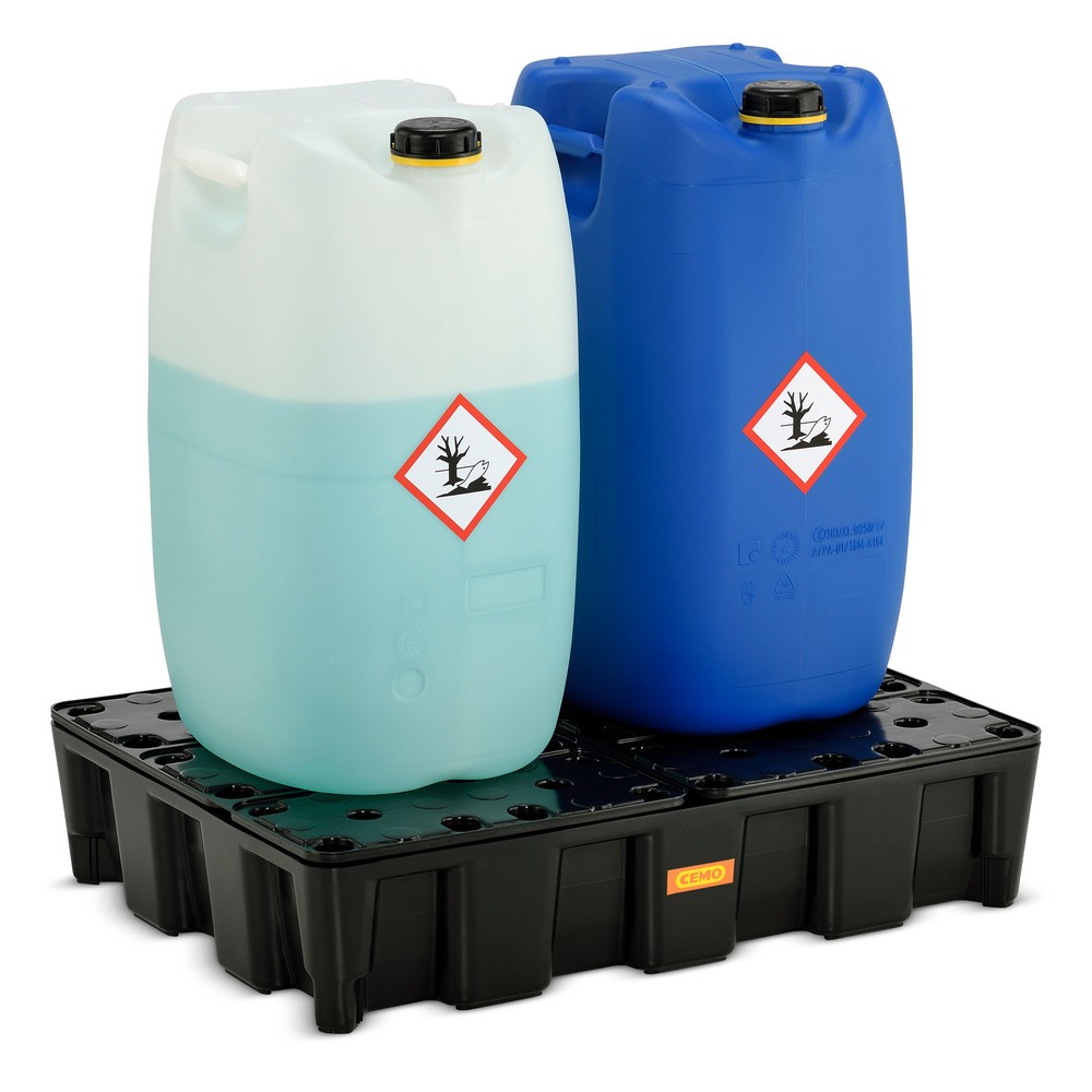 Productafbeelding nr. 2: Kleine container-/laboratoriumlekbak CEMO van PE, opvangvolume 60 l, met PE-rooster