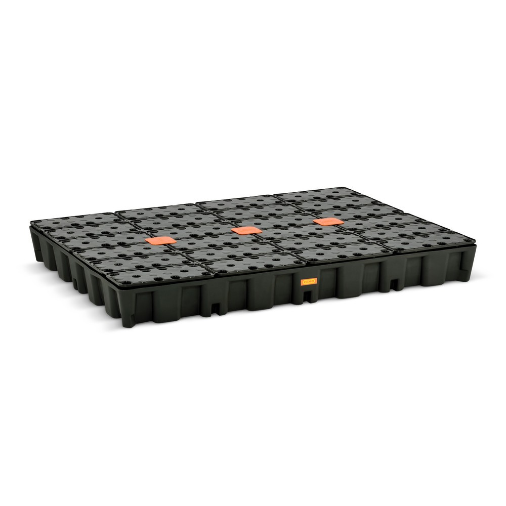 Product afbeelding: Kleine container-/laboratoriumlekbak CEMO van PE, opvangvolume 250 l, met PE-rooster