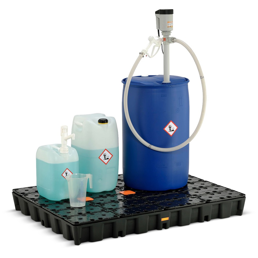 Productafbeelding nr. 2: Kleine container-/laboratoriumlekbak CEMO van PE, opvangvolume 250 l, met PE-rooster