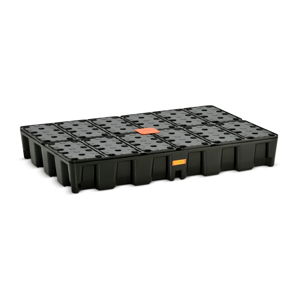 Product afbeelding: Kleine container-/laboratoriumlekbak CEMO van PE, opvangvolume 120 l, met PE-rooster