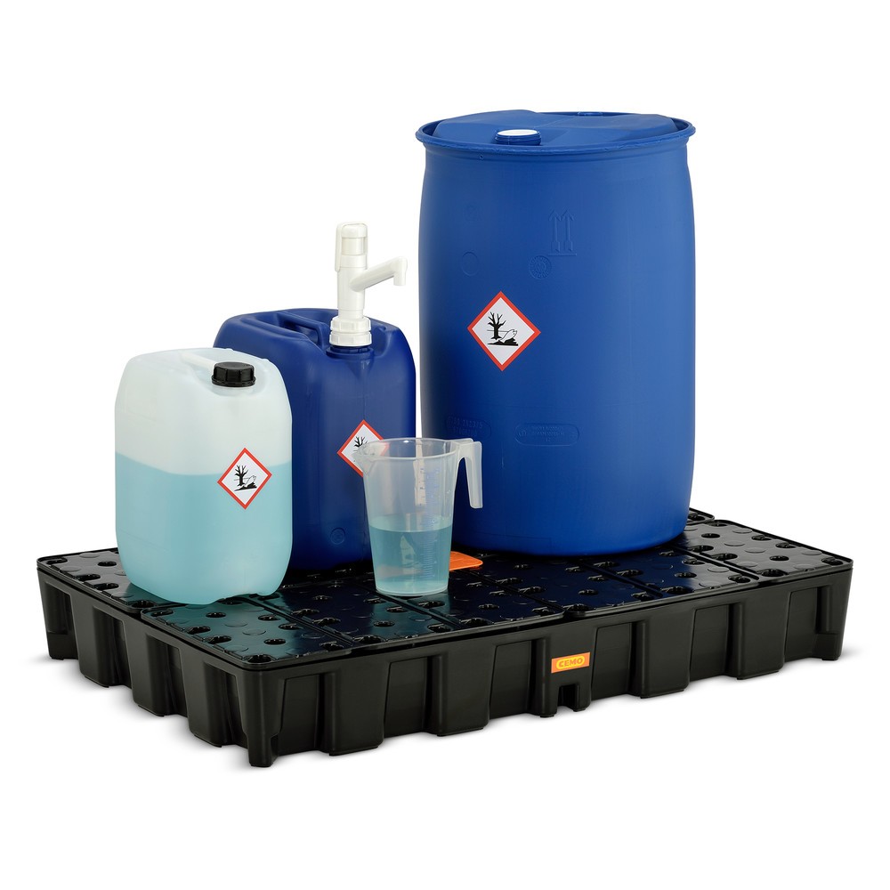 Productafbeelding nr. 2: Kleine container-/laboratoriumlekbak CEMO van PE, opvangvolume 120 l, met PE-rooster