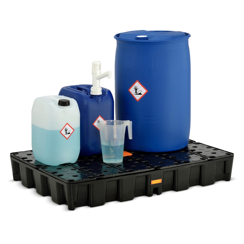 Kleine container-/laboratoriumlekbak CEMO van PE, opvangvolume 120 l, met PE-rooster Productafbeelding nr. 2: Kleine container-/laboratoriumlekbak CEMO van PE, opvangvolume 120 l, met PE-rooster