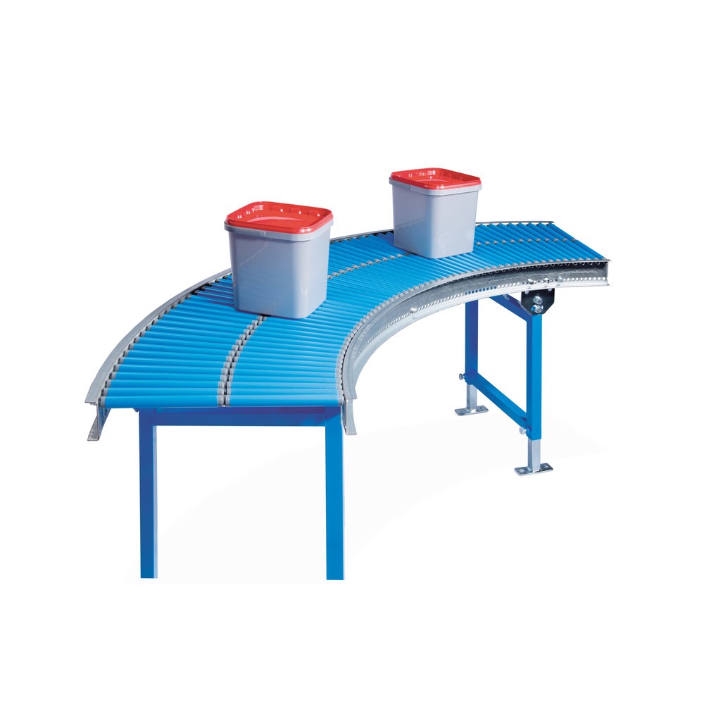 Productafbeelding nr. 2: Kleine rollenbaan, rollen van kunststof, 90° bocht, veeras, Ø 20 mm, breedte 300 mm