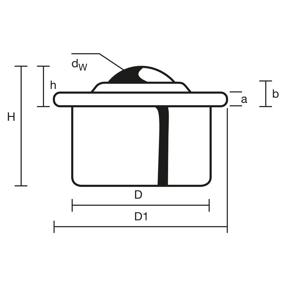 Productafbeelding nr. 2: Kogelrol, staal, Ø 15 mm, cap. 50 kg