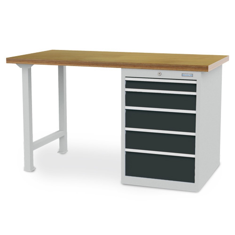 Productafbeelding nr. 1: Koppelbare werkbank Bedrunka+Hirth R 18-24, hxbxd 859 x 1.500 x 750 mm, lichtgrijs, antracietgrijs, 5 lades 1x75 + 1x125 + 2x150 + 1x200 mm