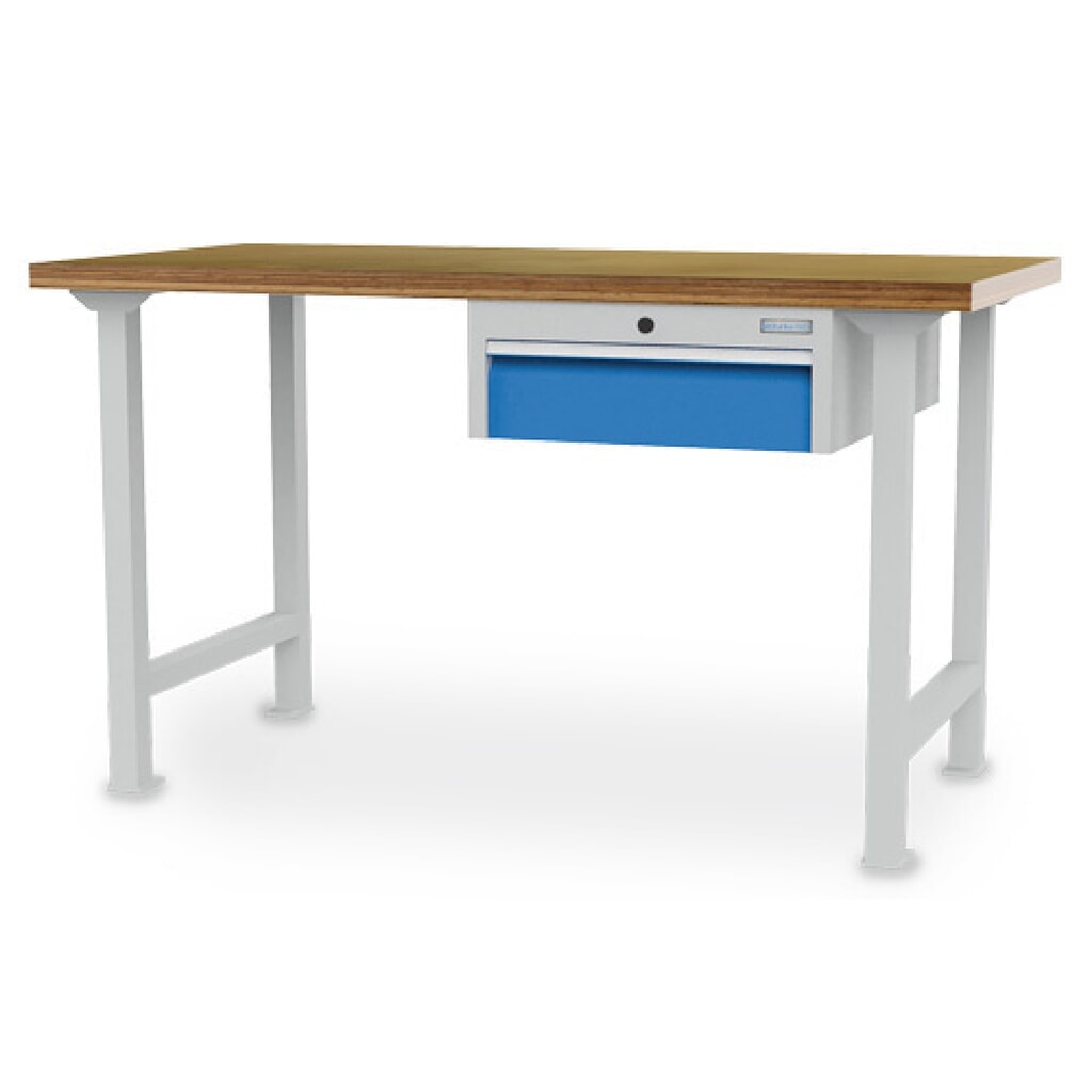 Product afbeelding: Koppelbare werkbank Bedrunka+Hirth R 18-24, hxbxd 859 x 1.500 x 750 mm, lichtgrijs, lichtblauw, 1 lade 1x150 mm