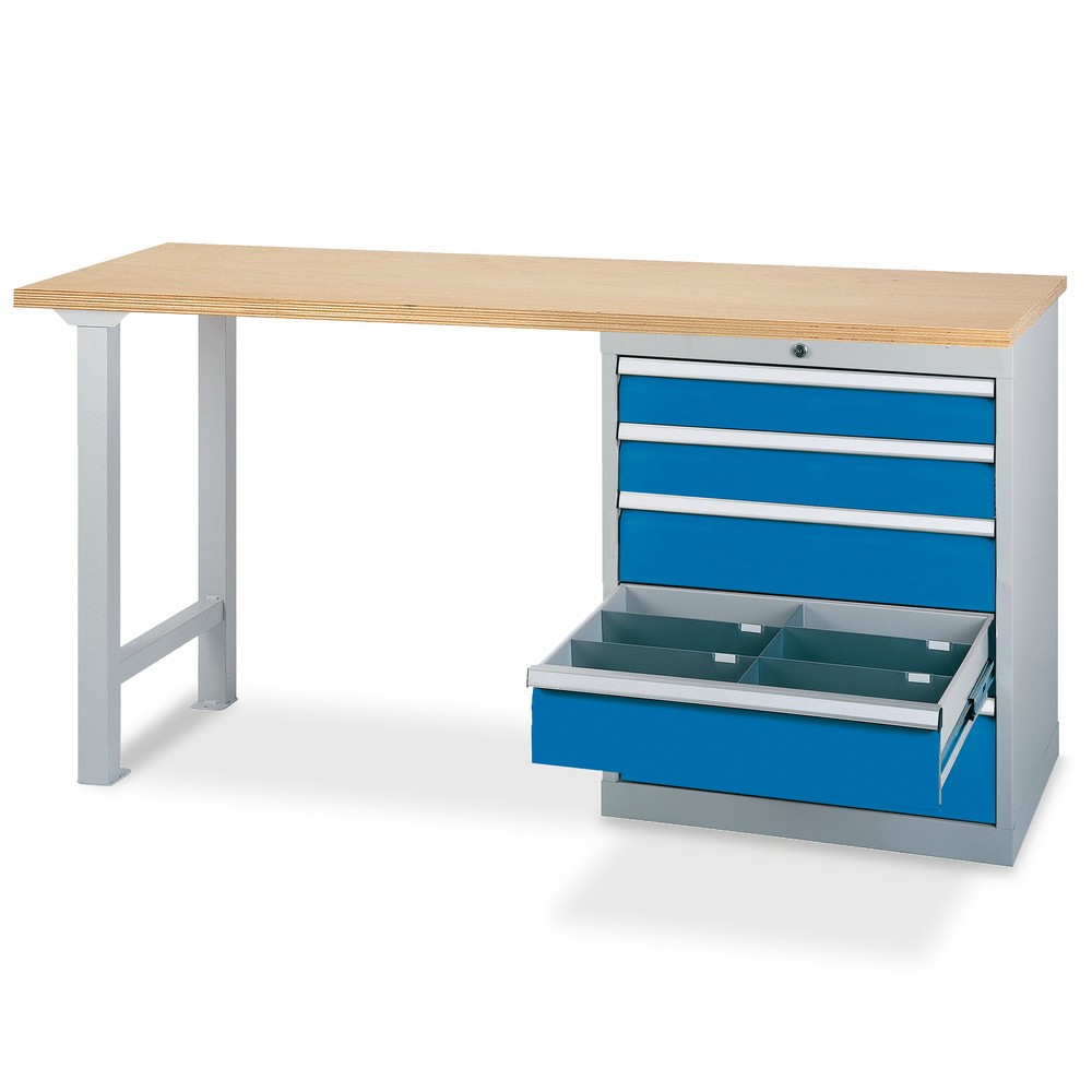 Productafbeelding nr. 2: Koppelbare werkbank met 4 lades, draagvermogen 1.000 kg, h x b x d 859 x 1.500 x 600 mm