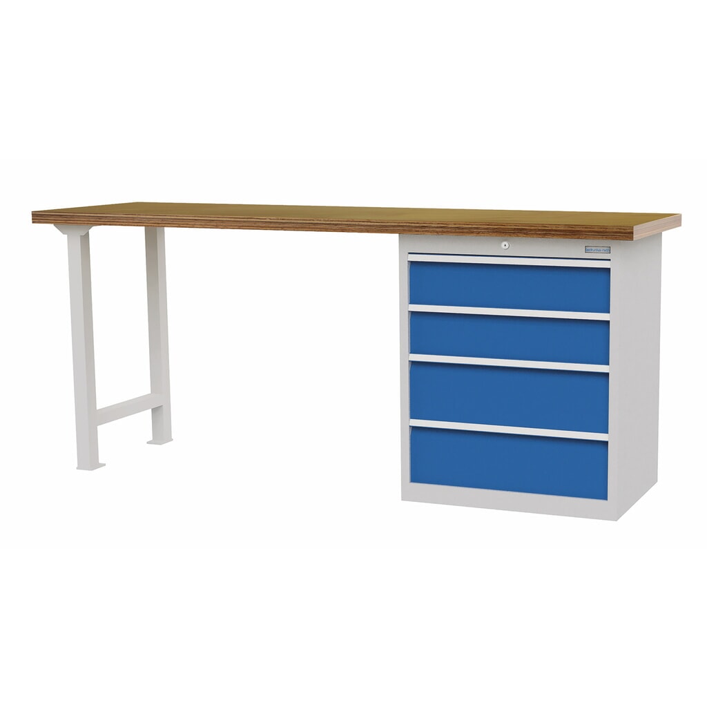 Koppelbare werkbank met 4 lades, draagvermogen 1.000 kg, h x b x d 859 x 2.000 x 600 mm Product afbeelding: Koppelbare werkbank met 4 lades, draagvermogen 1.000 kg, h x b x d 859 x 2.000 x 600 mm