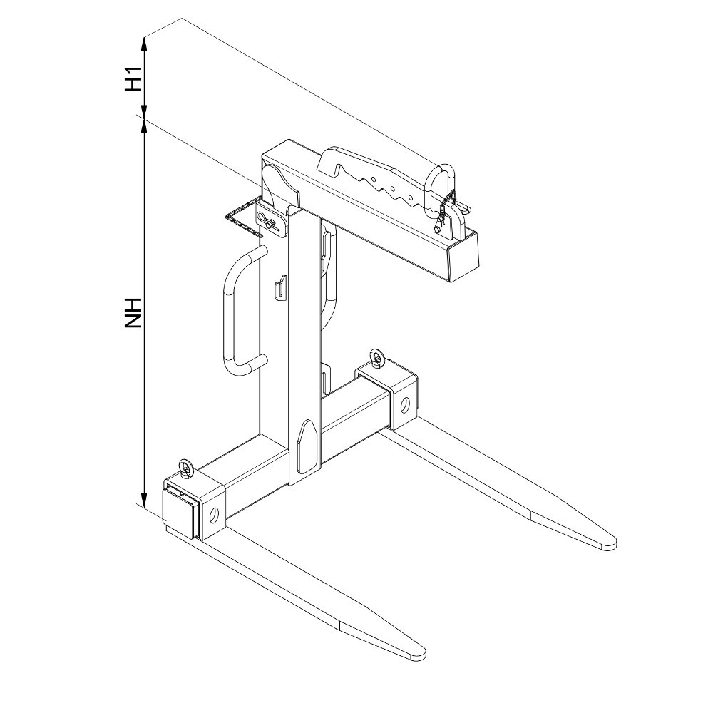 Productafbeelding nr. 2: Kraanvork met handmatige gewichtsvereffening, tanden van profielstaal, cap. 2.000 kg