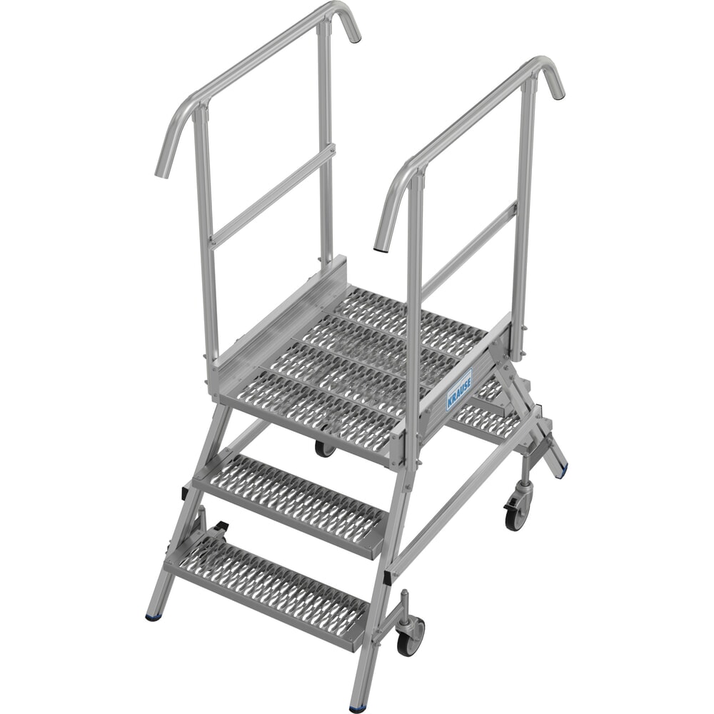 Product afbeelding: KRAUSE® STABILO mobiele bordesladder, dubbelzijdig toegankelijk, profielrooster R13, 2 x 3 treden