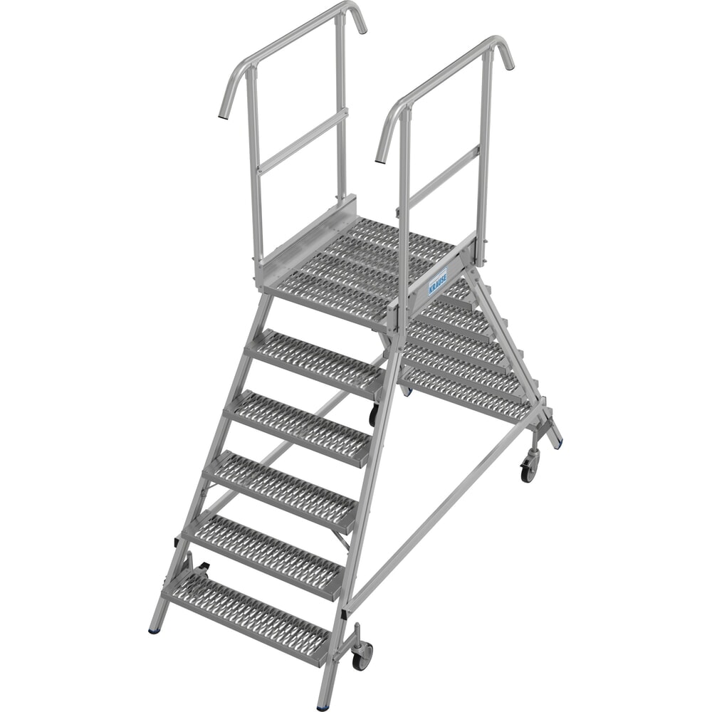 Product afbeelding: KRAUSE® STABILO mobiele bordesladder, dubbelzijdig toegankelijk, profielrooster R13, 2 x 6 treden