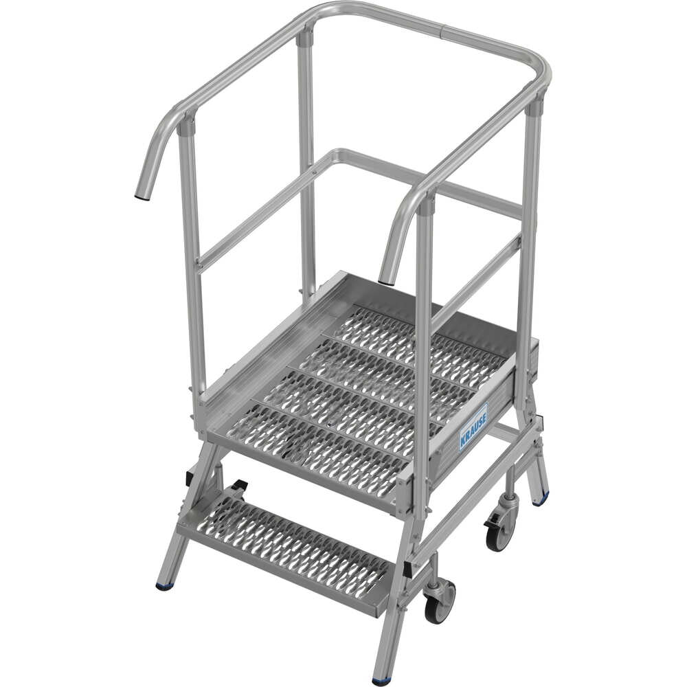 Product afbeelding: KRAUSE® STABILO mobiele bordesladder, eenzijdig toegankelijk, profielrooster R13, 2 treden