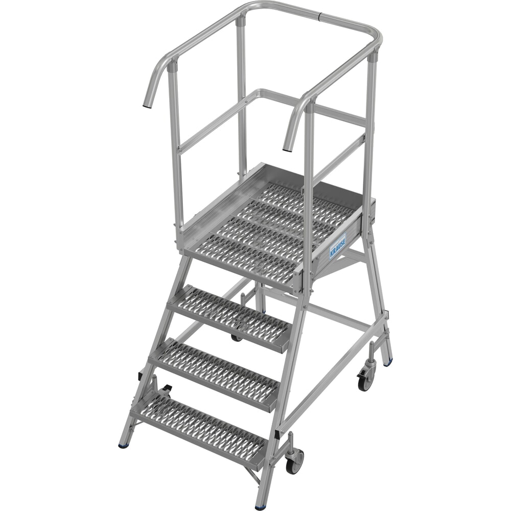 Product afbeelding: KRAUSE® STABILO mobiele bordesladder, eenzijdig toegankelijk, profielrooster R13, 4 treden