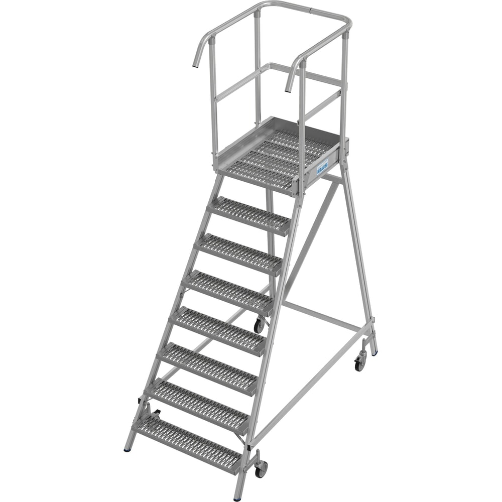 Product afbeelding: KRAUSE® STABILO mobiele bordesladder, eenzijdig toegankelijk, profielrooster R13, 8 treden