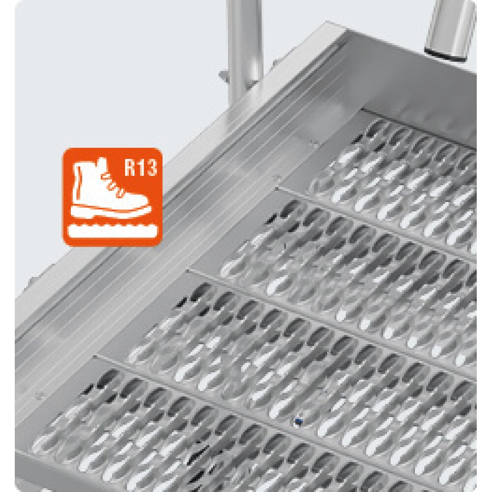Productafbeelding nr. 2: KRAUSE® STABILO mobiele bordesladder, dubbelzijdig toegankelijk, profielrooster R13, 2 x 3 treden