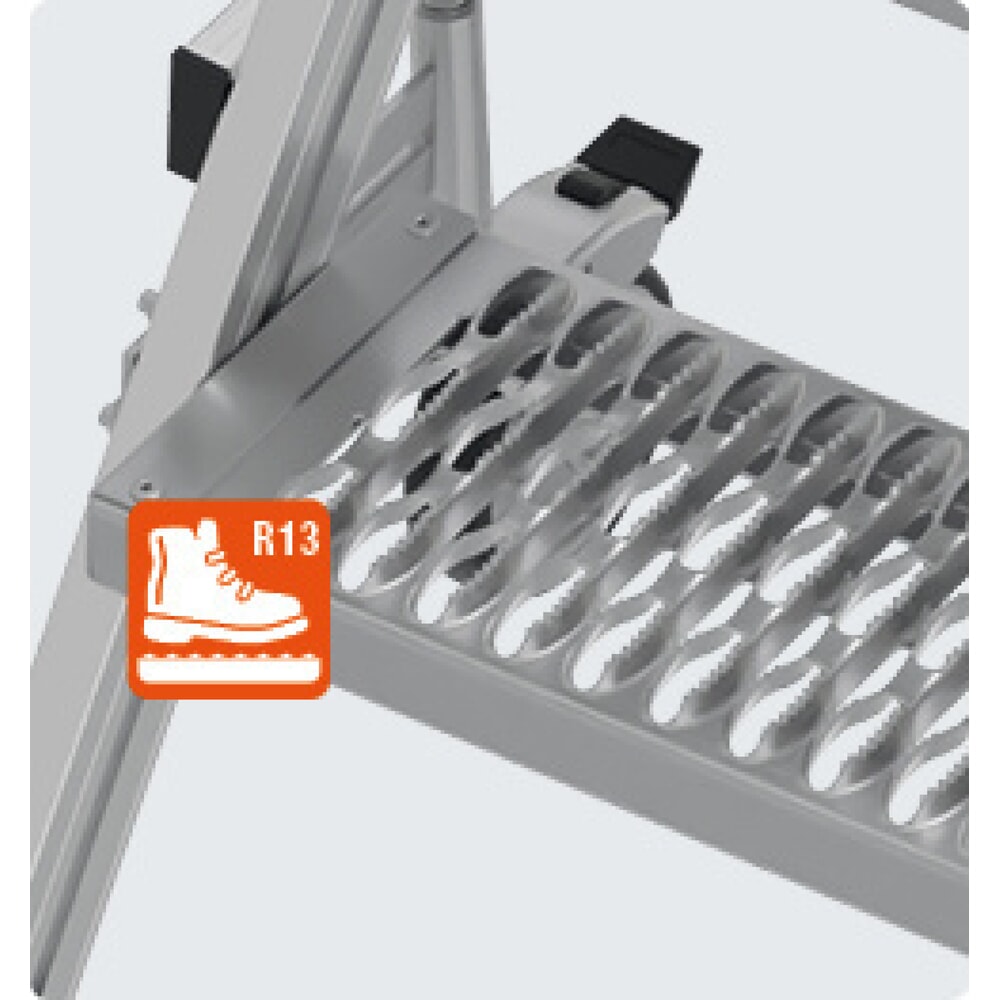 Productafbeelding nr. 12: KRAUSE® STABILO mobiele bordesladder, dubbelzijdig toegankelijk, profielrooster R13, 2 x 3 treden