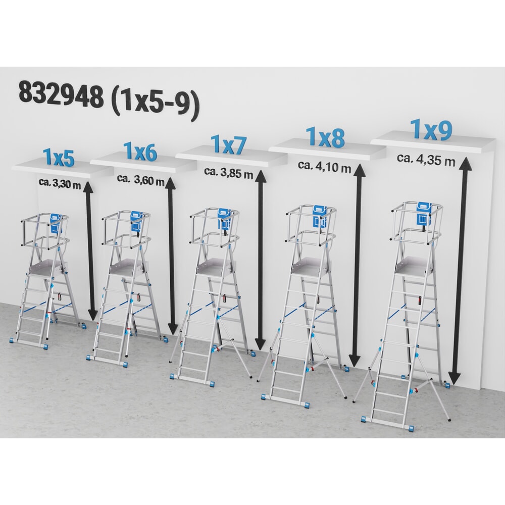 Productafbeelding nr. 22: KRAUSE® STABILO telescopische bordesladder met groot staplatform SkyMatic 5-9 sporten