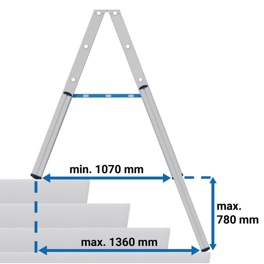 Productafbeelding nr. 2: KRAUSE® STABILO telescopische ladder met treden, dubbelzijdig toegankelijk, 2 x 5 treden