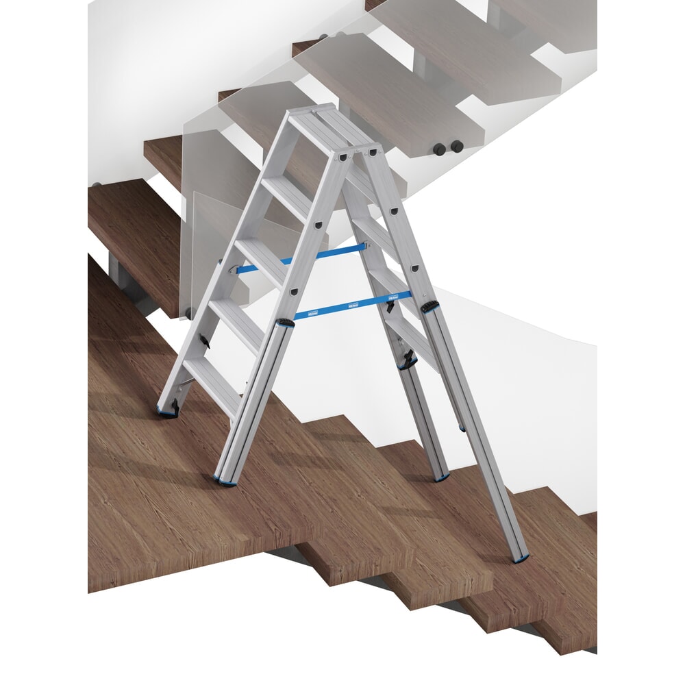 Productafbeelding nr. 3: KRAUSE® STABILO telescopische ladder met treden, dubbelzijdig toegankelijk, 2 x 5 treden