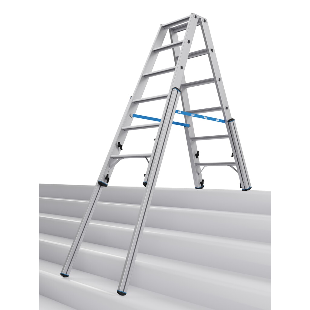 KRAUSE® STABILO telescopische ladder met treden, dubbelzijdig toegankelijk, 2 x 6 treden Product afbeelding: KRAUSE® STABILO telescopische ladder met treden, dubbelzijdig toegankelijk, 2 x 6 treden
