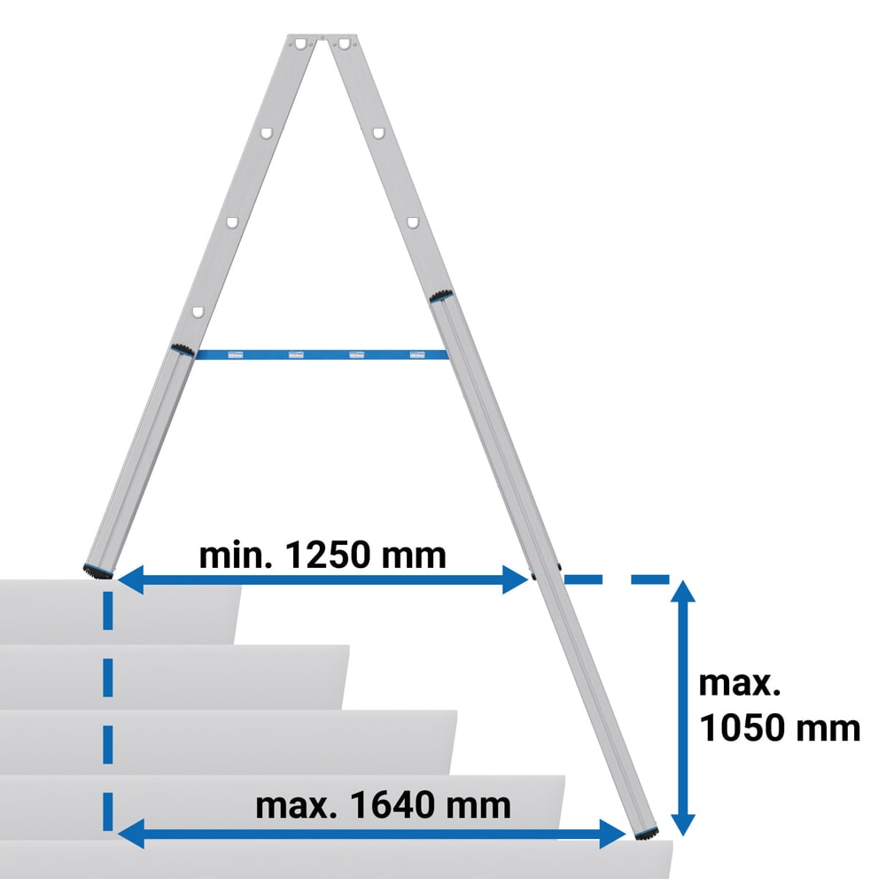 Productafbeelding nr. 14: KRAUSE® STABILO telescopische ladder met treden, dubbelzijdig toegankelijk, 2 x 6 treden