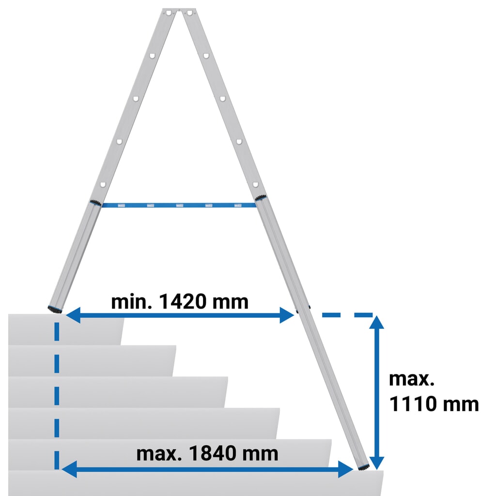 Productafbeelding nr. 6: KRAUSE® STABILO telescopische ladder met treden, dubbelzijdig toegankelijk, 2 x 7 treden
