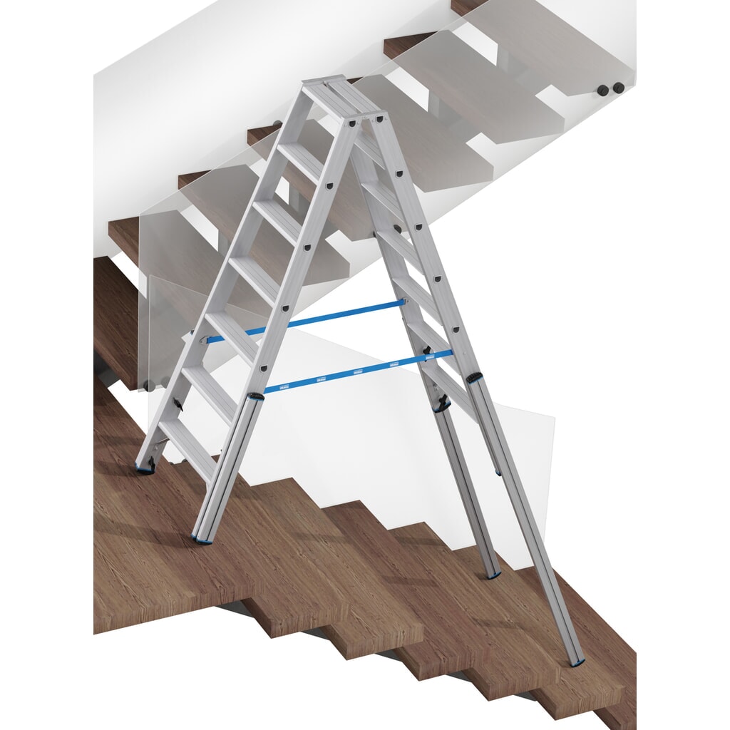 Productafbeelding nr. 4: KRAUSE® STABILO telescopische ladder met treden, dubbelzijdig toegankelijk, 2 x 7 treden