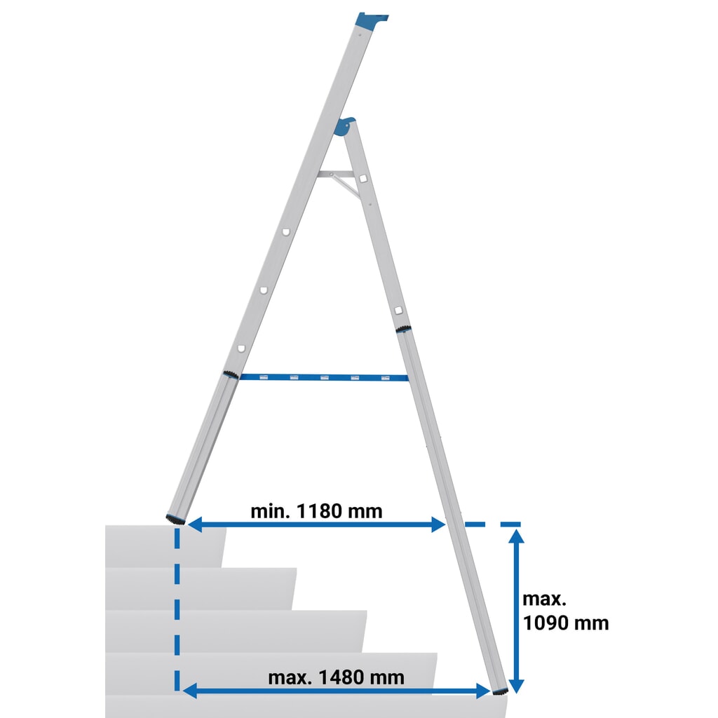 Productafbeelding nr. 16: KRAUSE® STABILO telescopische ladder met treden, eenzijdig toegankelijk, 6 treden