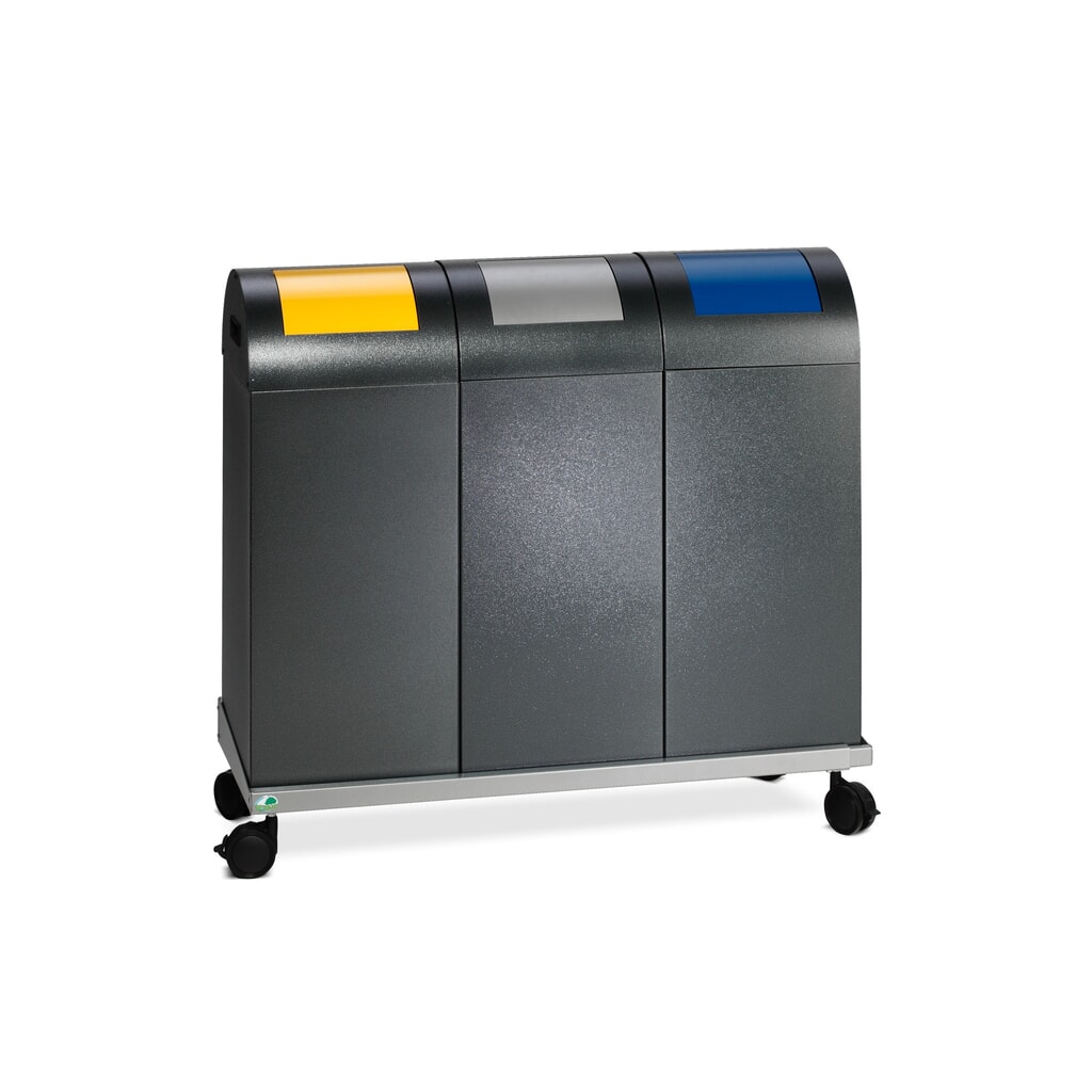 Kringloop afvalbak VAR®, 60 liter, vuurdovend, bak antiek-zilver, deksel rond/zilver Productafbeelding nr. 3: Kringloop afvalbak VAR®, 60 liter, vuurdovend, bak antiek-zilver, deksel rond/zilver