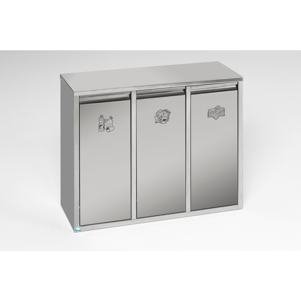 Product afbeelding: Kringloop sorteersysteem VAR® van roestvrij staal, 3 x 12 liter