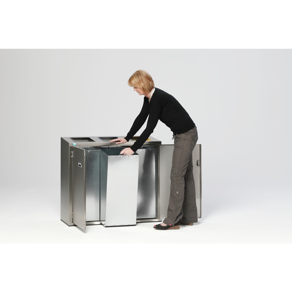 Productafbeelding nr. 2: Kringloop sorteersysteem VAR® van roestvrij staal, inwerpopeningen, 3 x 90 liter