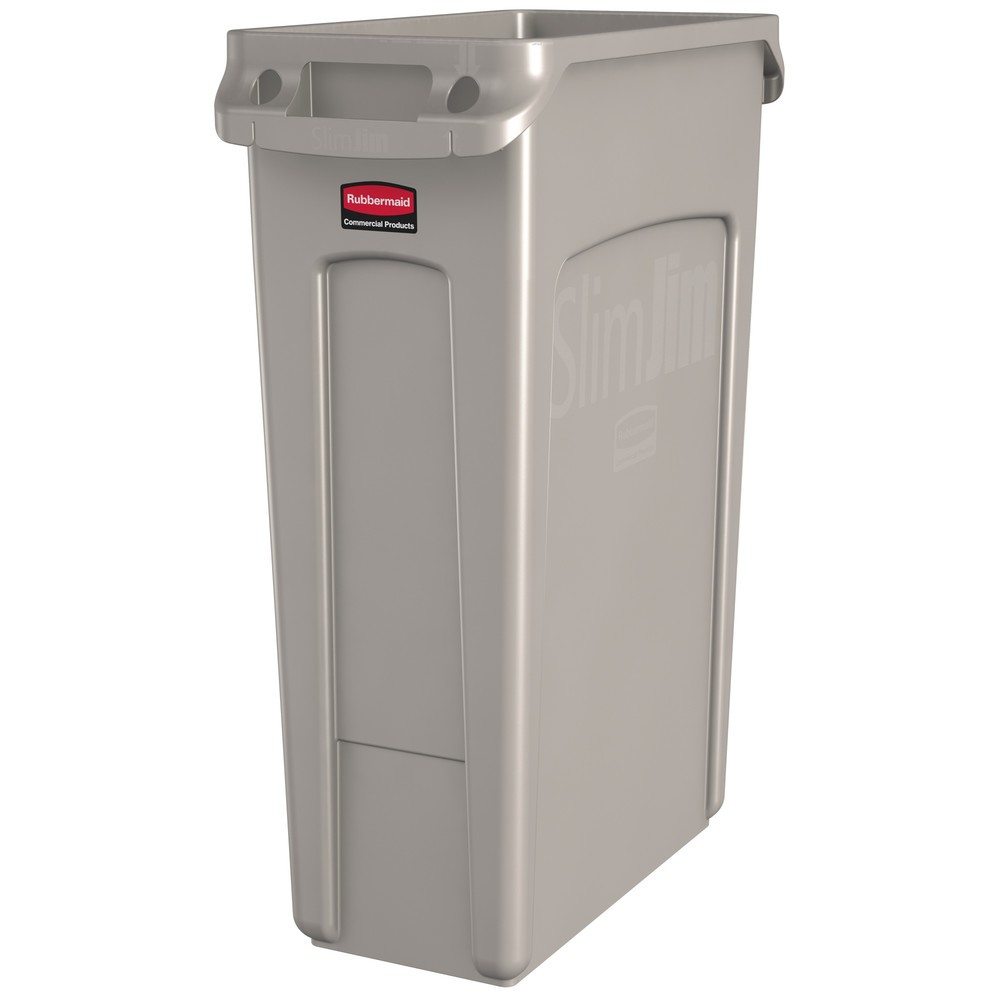 Product afbeelding: Kringloopafvalbak Rubbermaid® Slim Jim, met luchtsleuven, beige, 87 liter