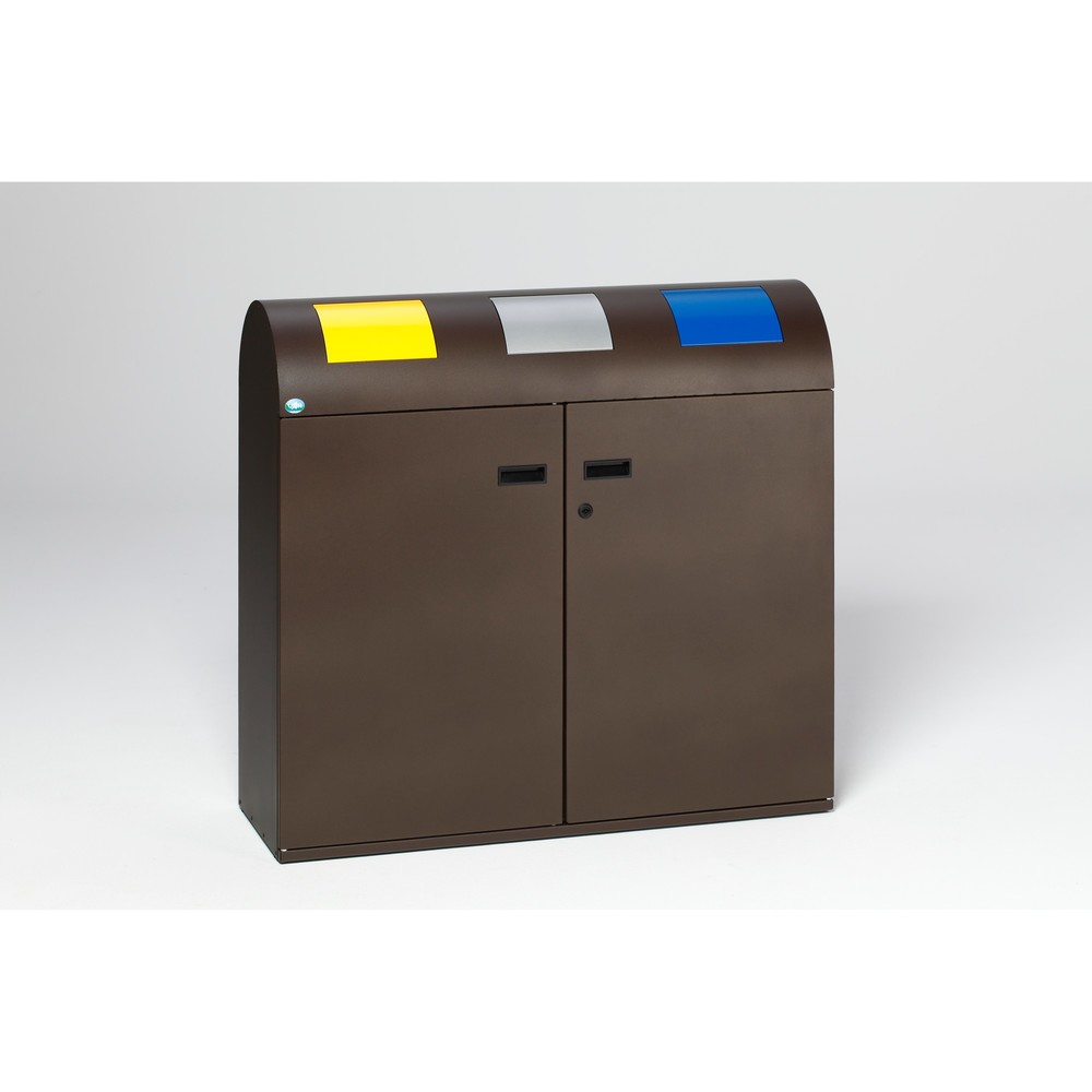 Product afbeelding: Kringloopafvalbak VAR®, 3x 80 liter, dubbele vleugeldeur, corpus diepbruin