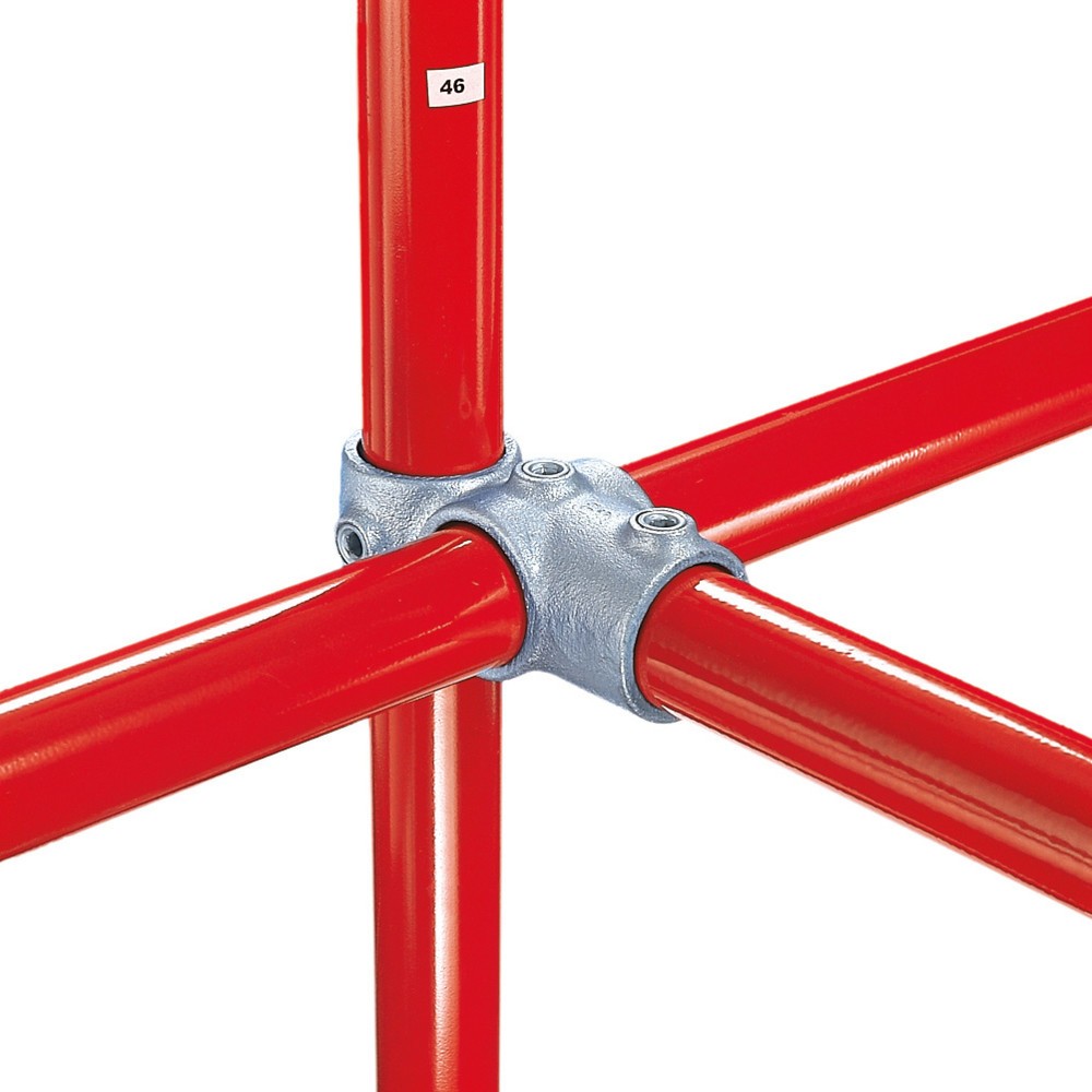 Product afbeelding: Kruisverbinding met 1 insteek, 2 doorgangen, buiten-Ø buis 26,9 mm