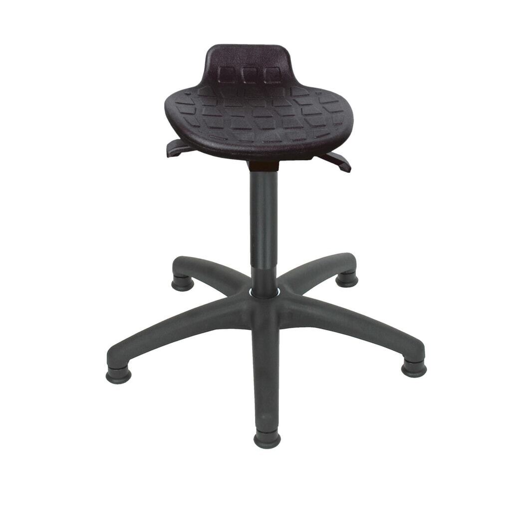 HEMMDAL Kruk Comfort, PU-zitting, zithoogte 410-540 mm, kunststof onderstel, vloerglijders Product afbeelding: HEMMDAL Kruk Comfort, PU-zitting, zithoogte 410-540 mm, kunststof onderstel, vloerglijders