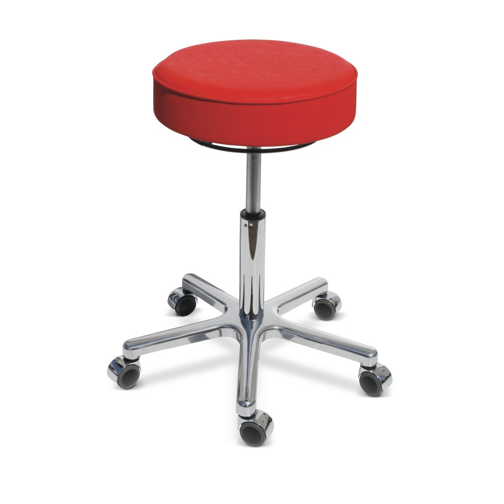 Product afbeelding: Kruk Premium, met kunstleren zitting, zithoogte 540-730 mm, wielen, maïsgeel