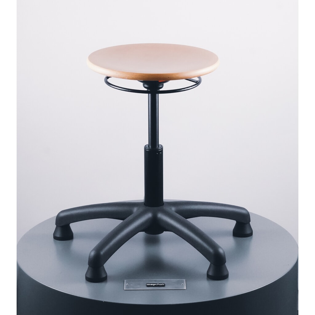 Kruk Universal Plus, zitting uit beukenhout, zithoogte 390-520 mm, kunststof onderstel, vloerglijders Productafbeelding nr. 2: Kruk Universal Plus, zitting uit beukenhout, zithoogte 390-520 mm, kunststof onderstel, vloerglijders