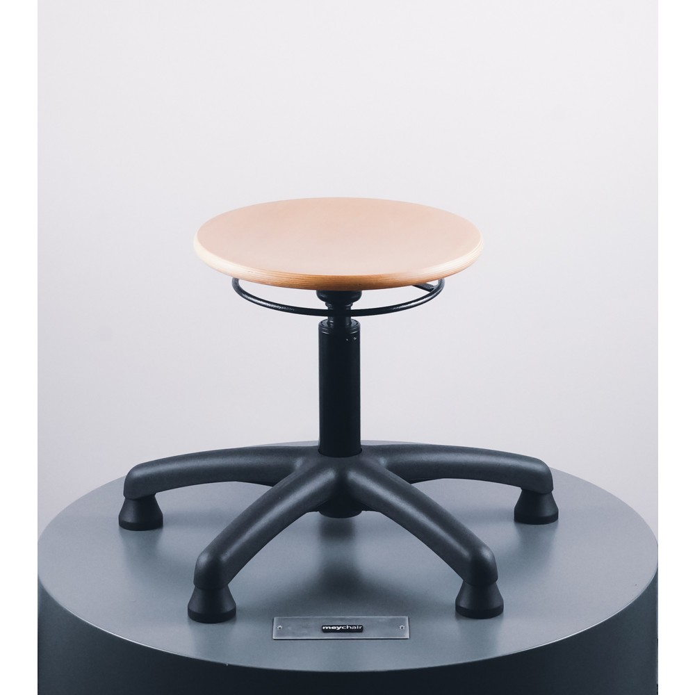 Productafbeelding nr. 4: Kruk Universal Plus, zitting uit beukenhout, zithoogte 390-520 mm, kunststof onderstel, vloerglijders