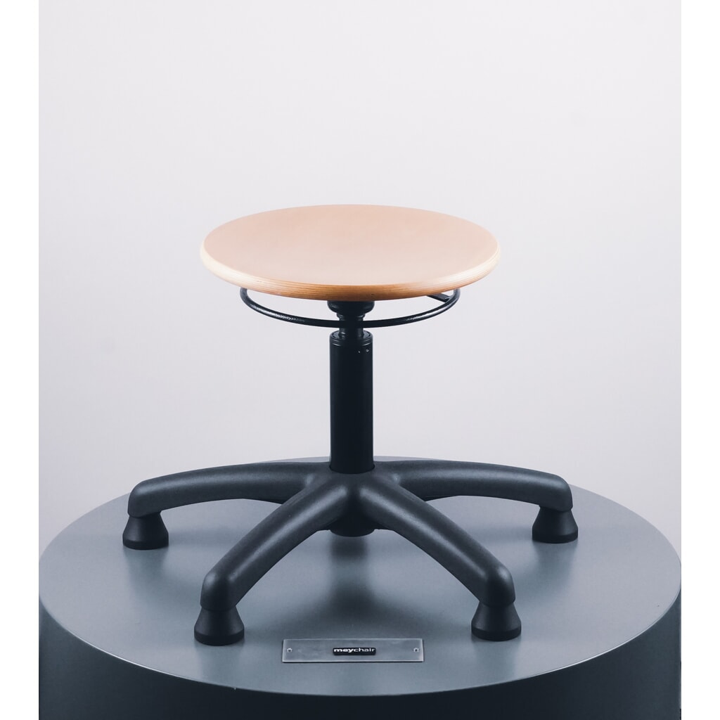 Productafbeelding nr. 4: Kruk Universal Plus, zitting uit beukenhout, zithoogte 390-520 mm, kunststof onderstel, vloerglijders