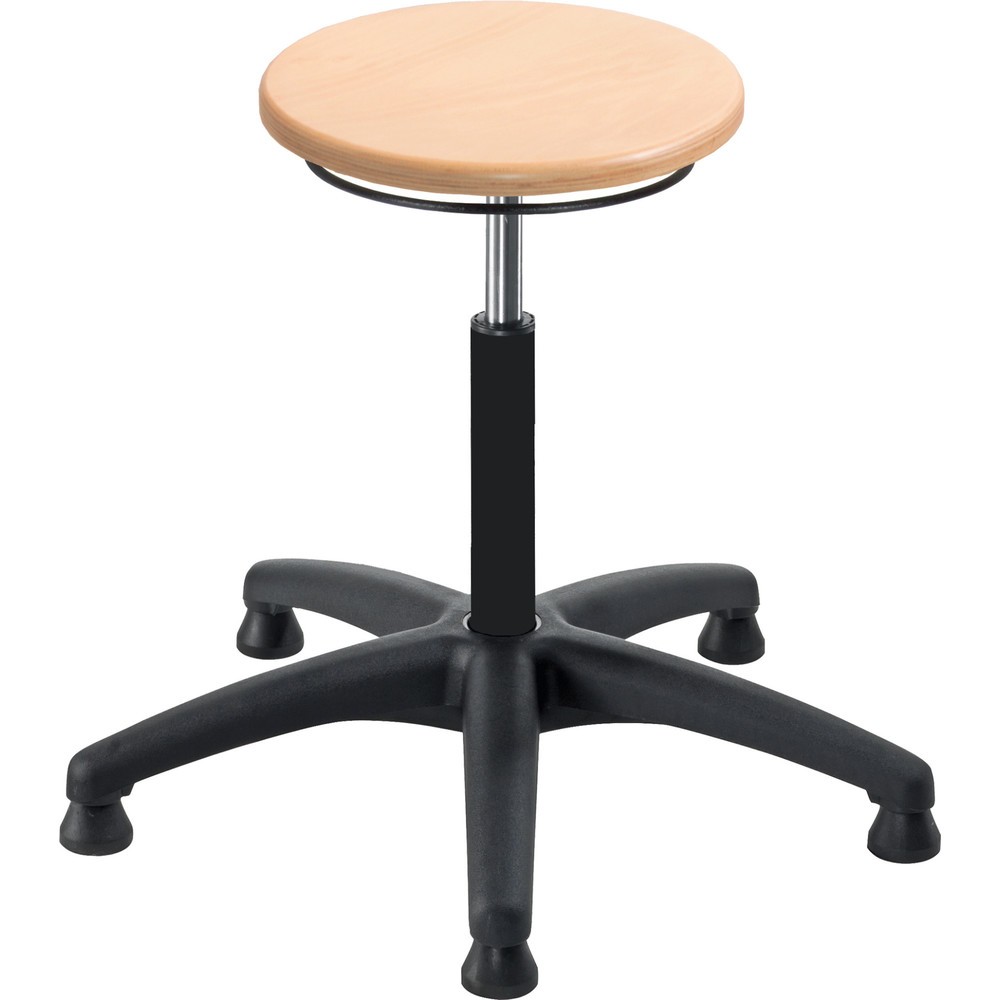 Product afbeelding: Kruk Universal Plus, zitting uit beukenhout, zithoogte 390-520 mm, kunststof onderstel, vloerglijders