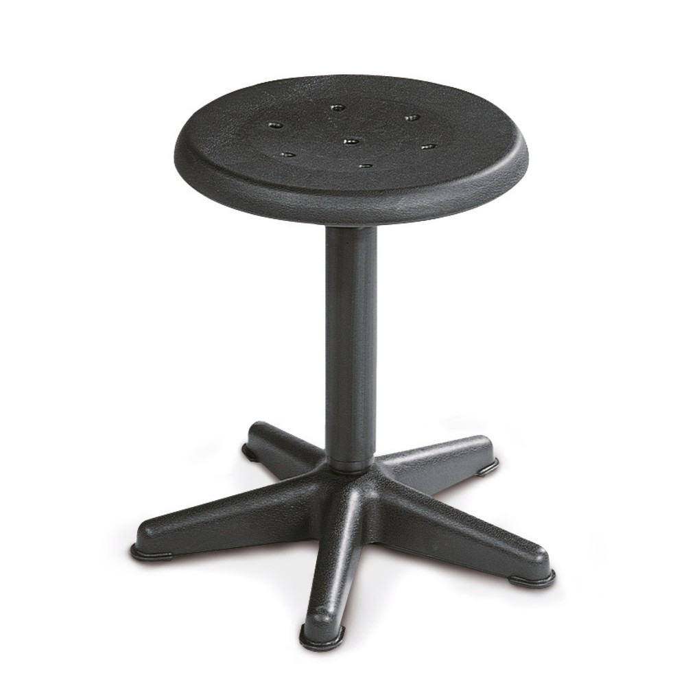 Product afbeelding: Kruk, zitting uit beukenhout, zithoogte 410-600 mm, draaispil, kunststof onderstel, vloerglijders