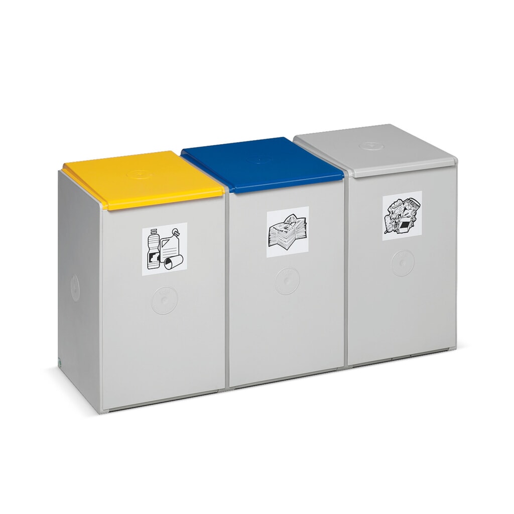 Kringloopafvalbak VAR®, 60 liter, 3-voudig Product afbeelding: Kringloopafvalbak VAR®, 60 liter, 3-voudig