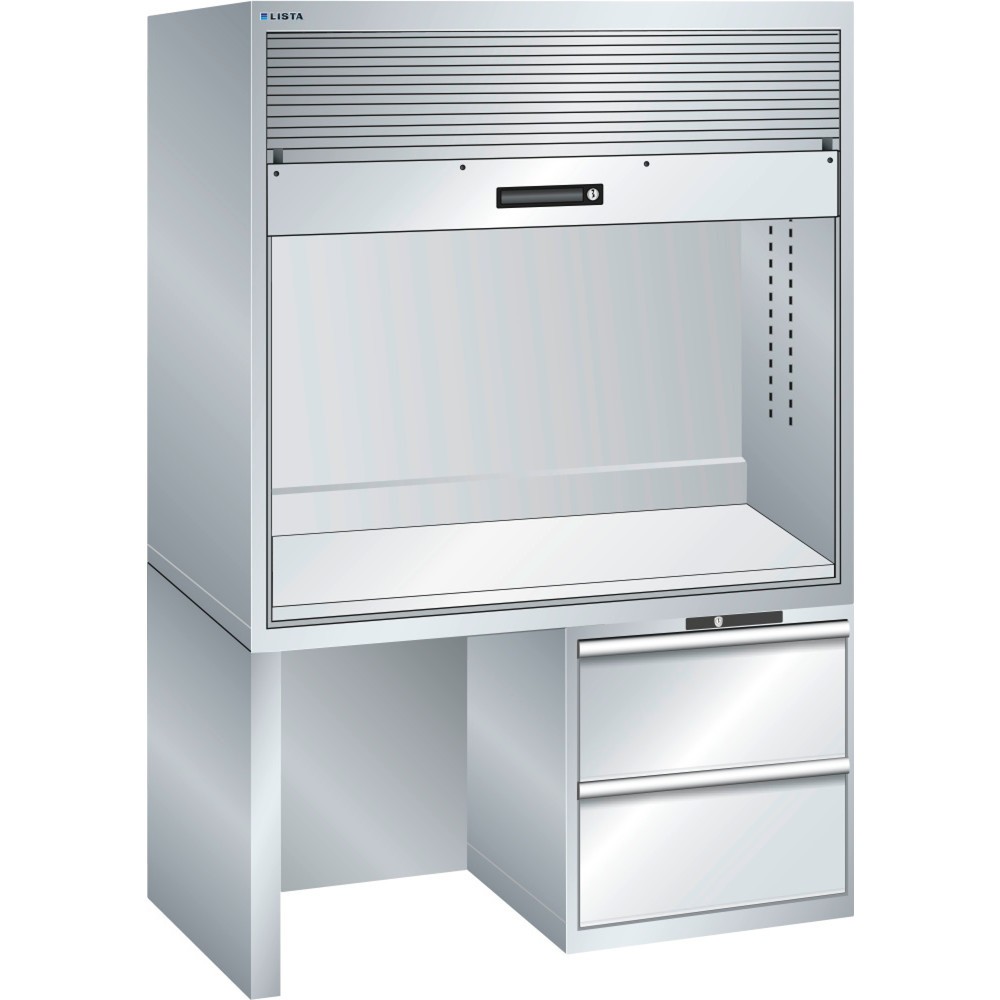 Product afbeelding: Kwaliteitsstation LISTA 2x36x36E, (bxdxh) 1434x725x1900 mm, 2 lades, zonder stekkerlijst, lichtgrijs