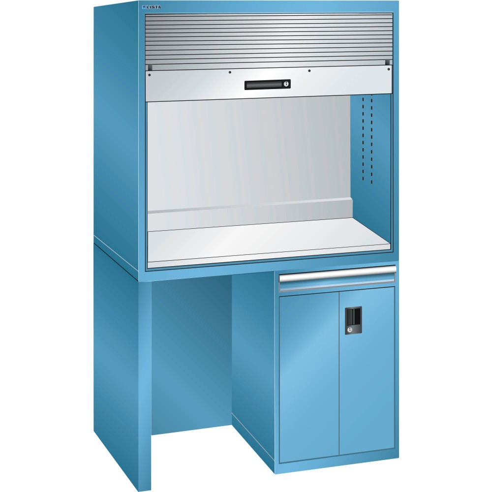 Product afbeelding: Kwaliteitsstation LISTA 2x36x36E, (bxdxh) 1434x725x2200 mm, 1 lade, D / geaard, lichtblauw