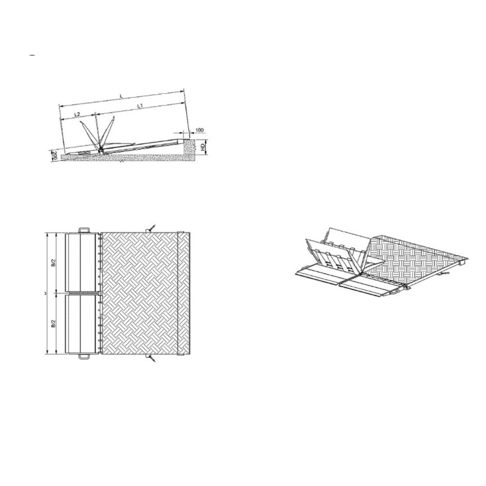 Productafbeelding nr. 4: Laadplatform voor containers, inklapbaar, cap. 7.300 kg, bxd 2.000 x 2.570 mm