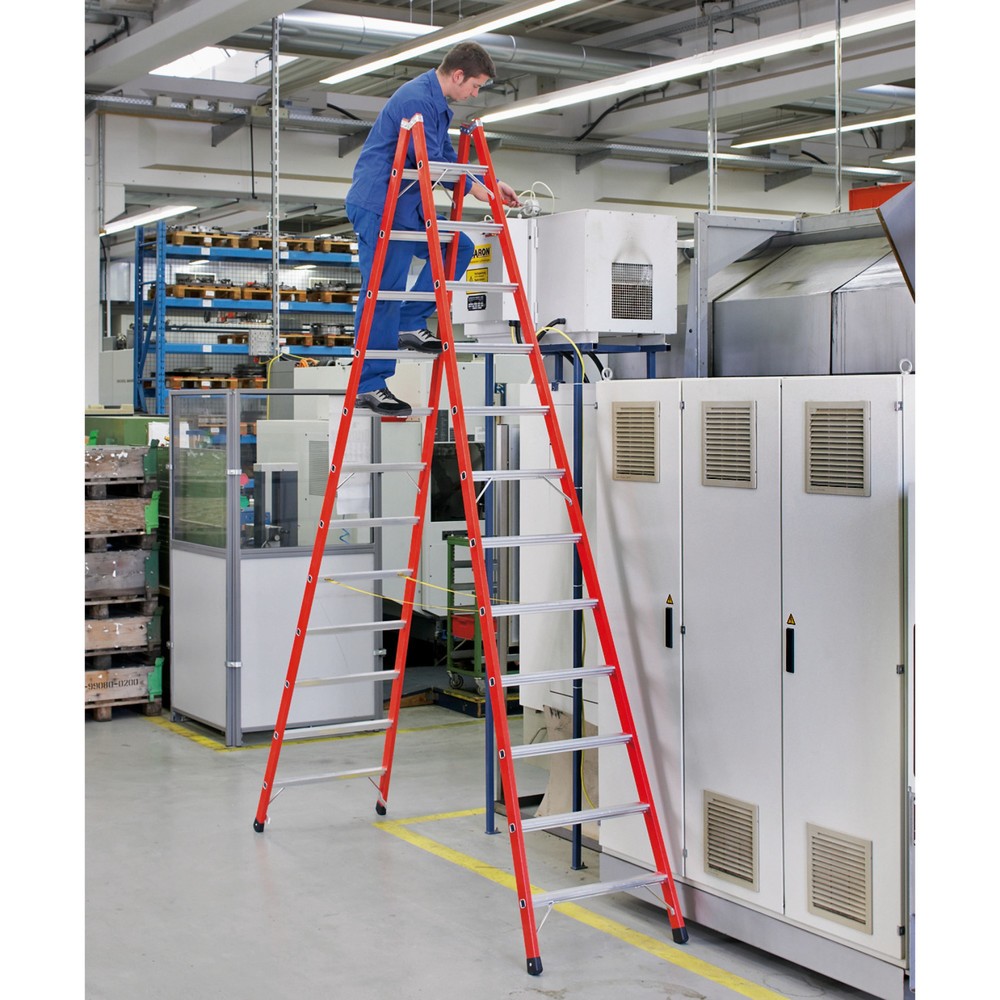 Productafbeelding nr. 3: Ladder van met glasvezel versterkte kunststof / aluminium ZARGES, 2-zijdig begaanbaar, stahoogte 0,60 m