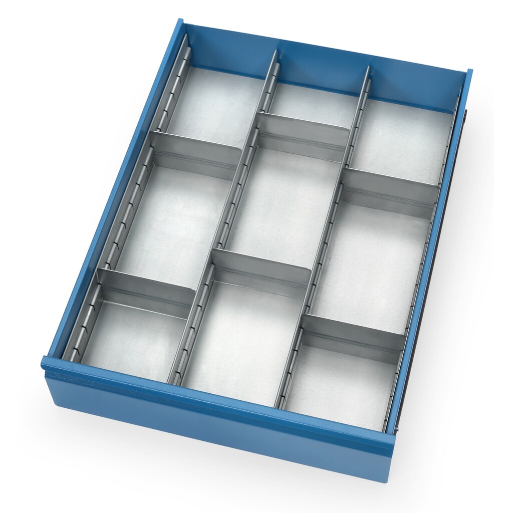 Ladeverdeler voor gereedschapswagen fetra®, 9 vakken, voor ladekasten Product afbeelding: Ladeverdeler voor gereedschapswagen fetra®, 9 vakken, voor ladekasten