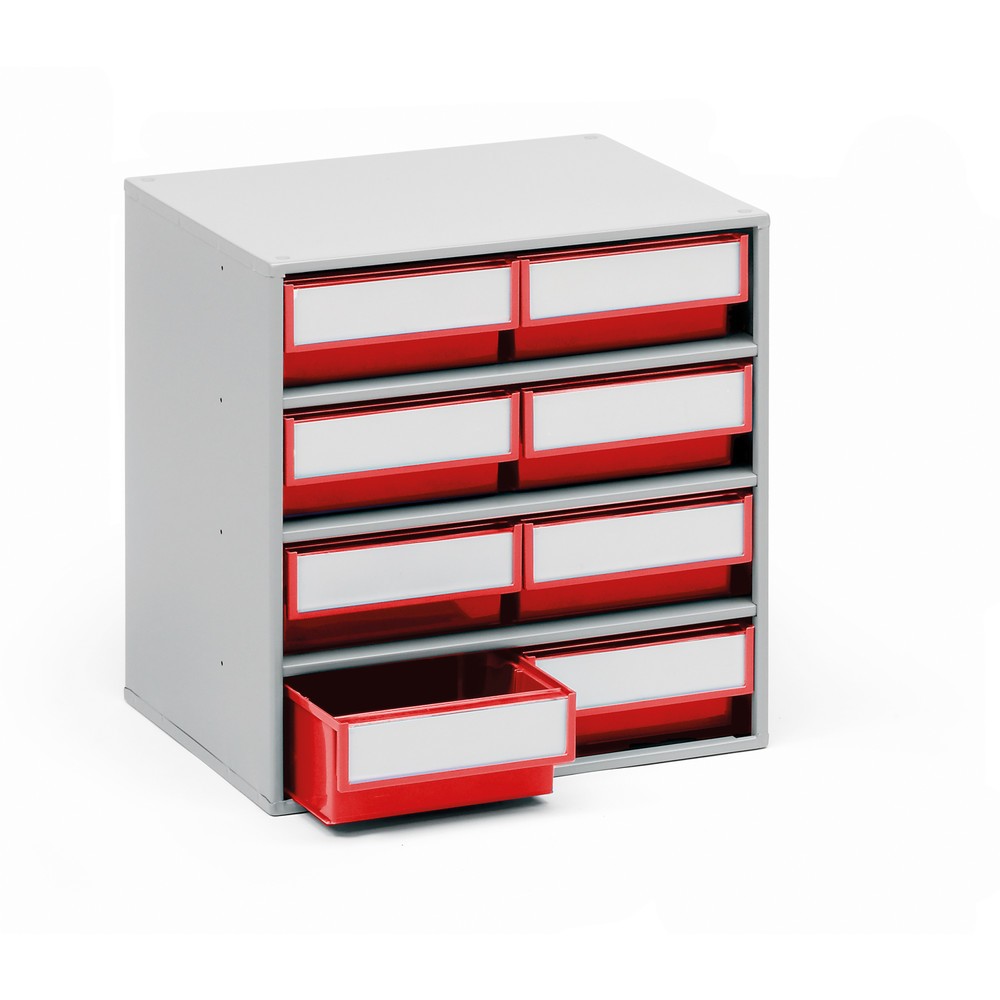 Product afbeelding: Ladekast, 8 laden, diepte 300 mm, rood