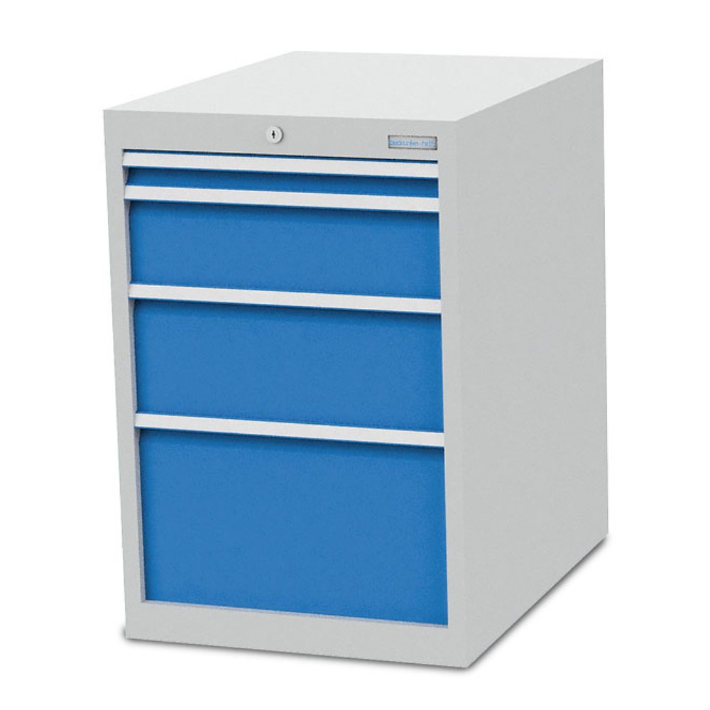 Product afbeelding: Ladekast Bedrunka+Hirth R 18-24, hxbxd 819 x 555 x 736 mm, lichtgrijs, lichtblauw, 4 lades 1x50+ 1x150 + 1x200 + 1x300 mm