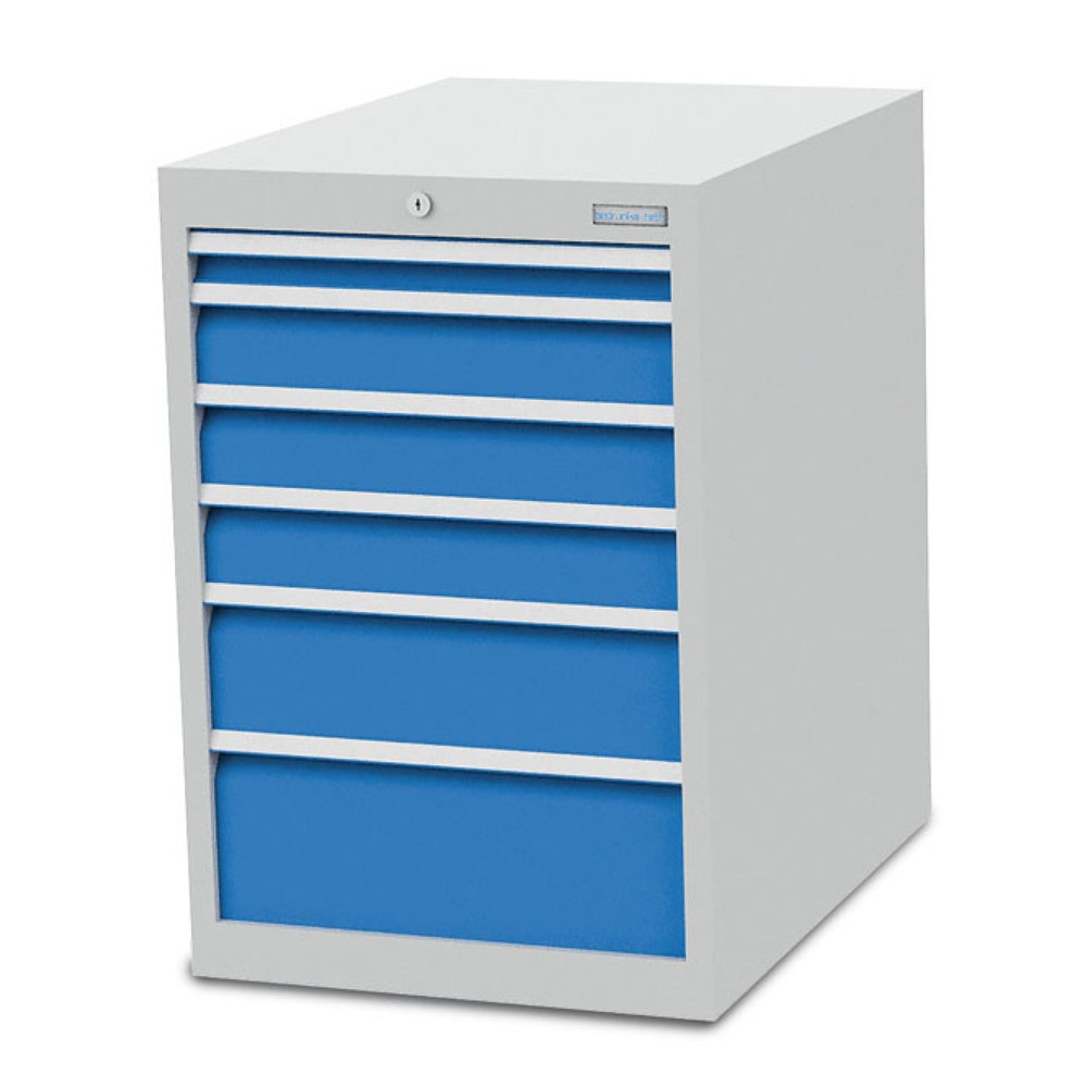 Productafbeelding nr. 1: Ladekast Bedrunka+Hirth R 18-24, hxbxd 819 x 555 x 736 mm, lichtgrijs, lichtblauw, 6 lades 1x50+ 3x100 + 1x150 + 1x200 mm